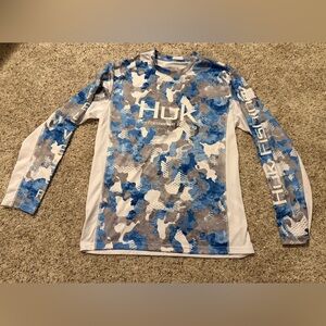 Huk Blue and Gray Camo Performance Shirt